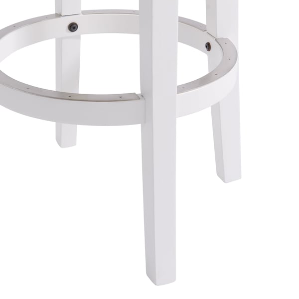Alaterre Furniture Clara Swivel Bar Height Stool, White, 2PK - ANCL04FDCR2