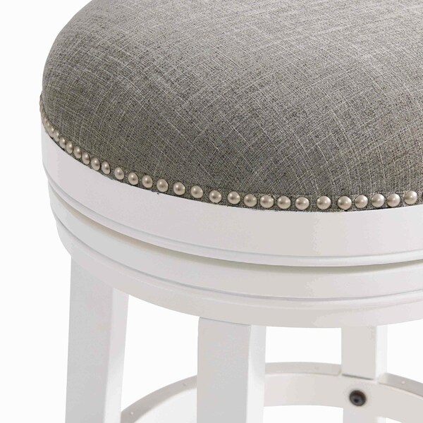 Alaterre Furniture Clara Swivel Bar Height Stool, White, 2PK - ANCL04FDCR2
