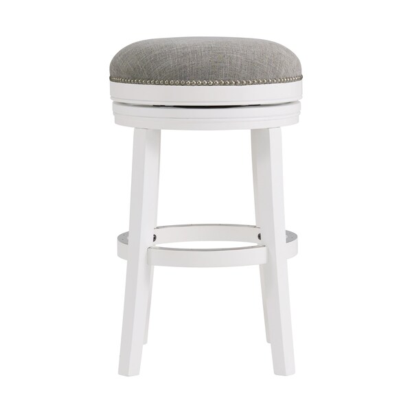 Alaterre Furniture Clara Swivel Bar Height Stool, White, 2PK - ANCL04FDCR2