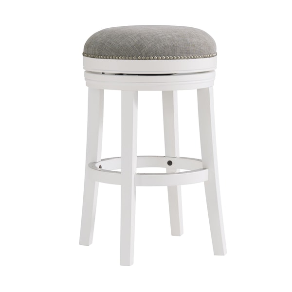Alaterre Furniture Clara Swivel Bar Height Stool, White, 2PK - ANCL04FDCR2