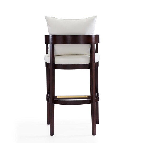 Manhattan Comfort Ritz Barstool in Ivory and Dark Walnut - BS013-IV