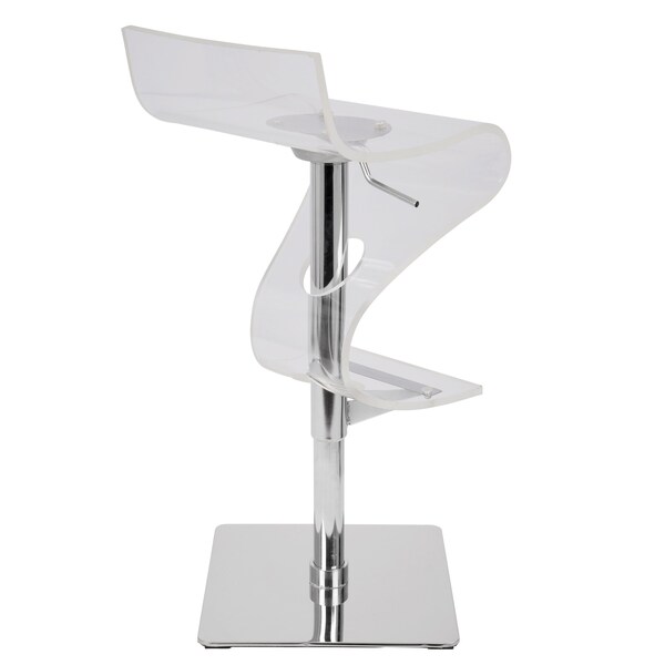 Lumisource Viva Adjustable Swivel Barstool in Clear Acrylic - BS-VIVA ACR C