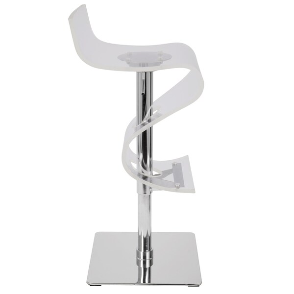 Lumisource Viva Adjustable Swivel Barstool in Clear Acrylic - BS-VIVA ACR C