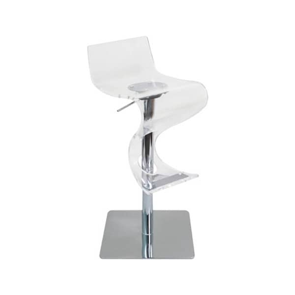 Lumisource Viva Adjustable Swivel Barstool in Clear Acrylic - BS-VIVA ACR C