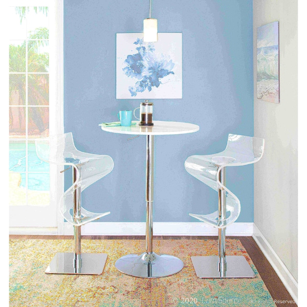 Lumisource Viva Adjustable Swivel Barstool in Clear Acrylic - BS-VIVA ACR C