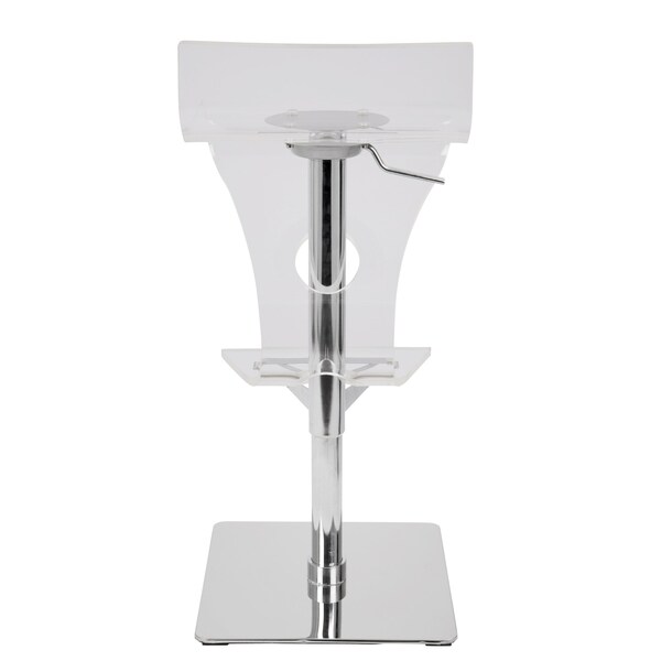 Lumisource Viva Adjustable Swivel Barstool in Clear Acrylic - BS-VIVA ACR C