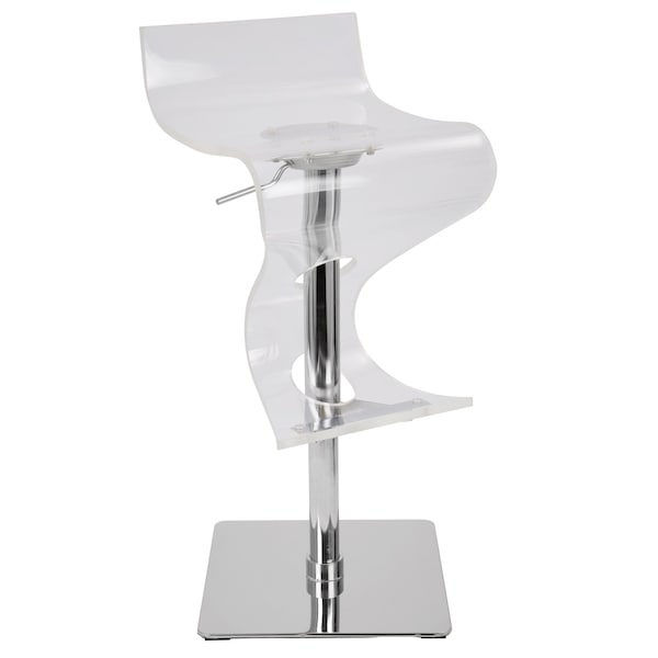 Lumisource Viva Adjustable Swivel Barstool in Clear Acrylic - BS-VIVA ACR C