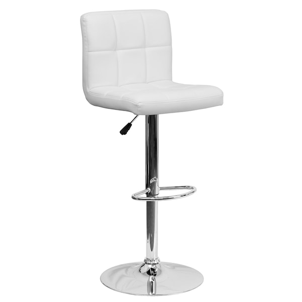 Flash Furniture White Quilted Vinyl Barstool, PK2 - 2-DS-810-MOD-WH-GG