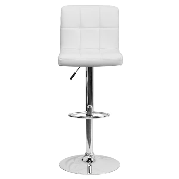 Flash Furniture White Quilted Vinyl Barstool, PK2 - 2-DS-810-MOD-WH-GG