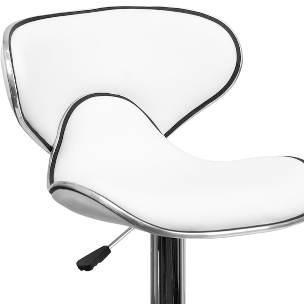 Flash Furniture White Vinyl Barstool, PK2 - 2-DS-815-WH-GG