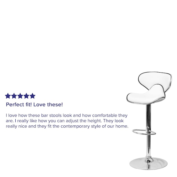 Flash Furniture White Vinyl Barstool, PK2 - 2-DS-815-WH-GG