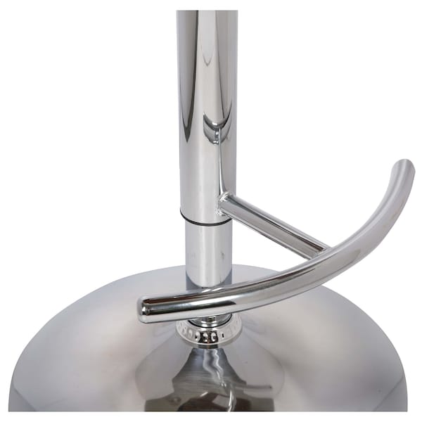 Armen Living Butterfly Adjustable Height Swivel Black Faux Leather and Walnut Wood Bar Stool with Chrome Base - LCBUBAWABL