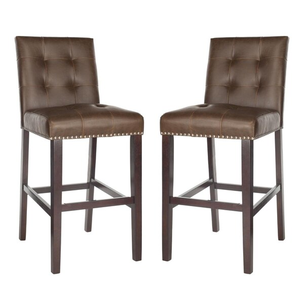 Safavieh Nikita Bar Stool - Brown & Espresso - 19 x 23.25 x 44 in. - Set of 2 - BST6302D-SET2