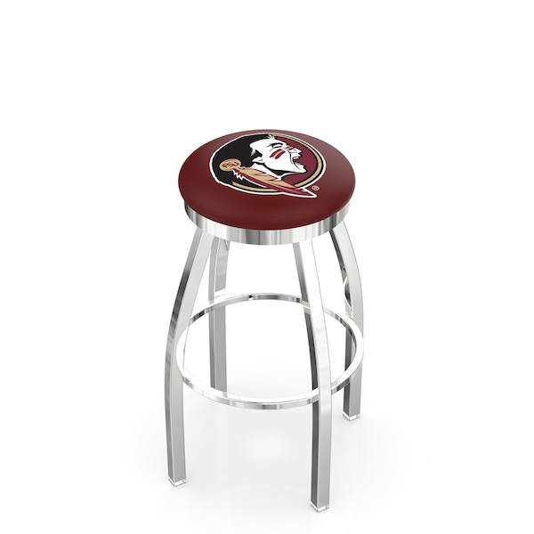 Holland Bar Stool Co 30" Chrome Florida State (Head) Swivel Bar Stool, Accent Ring - L8C2C30FSU-HD