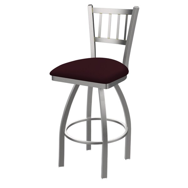 Holland Bar Stool Co 810 Contessa Stainless Steel 36in Swivel Bar Stool with Canter Bordeaux Seat - 81036SS005