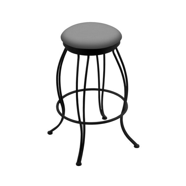Holland Bar Stool Co 30" Swivel Bar Stool, Black Wrinkle, Canter Grey Seat - 300030BW007