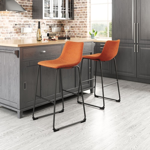 Zuo Modern Smart Barstool Set Of 2 Burnt Orange - 109682