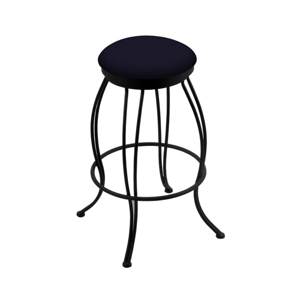 Holland Bar Stool Co 30" Swivel Bar Stool, Black Wrinkle, Canter Twilight Seat - 300030BW002