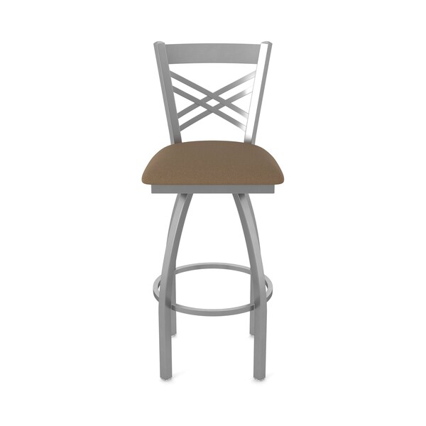 Holland Bar Stool Co 820 Catalina Stainless Steel 36in Swivel Bar Stool with Rein Thatch Seat - 82036SS026