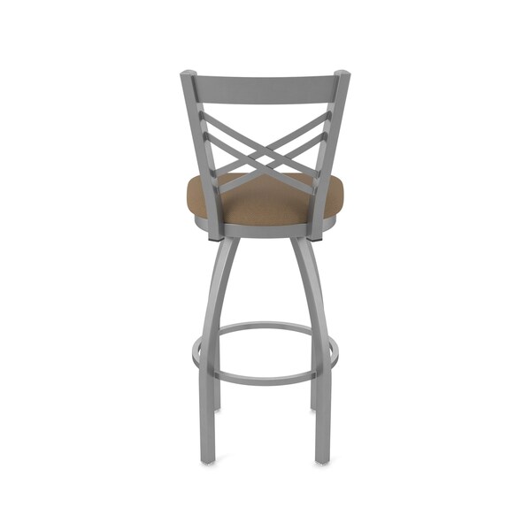 Holland Bar Stool Co 820 Catalina Stainless Steel 36in Swivel Bar Stool with Rein Thatch Seat - 82036SS026