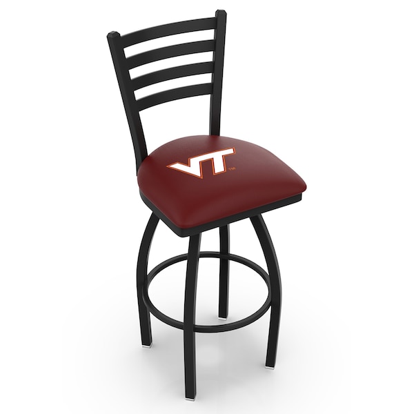 Holland Bar Stool Co 30" Blk Wrinkle Virginia Tech Swivel Bar Stool, Ladder Back - L01430VATECH