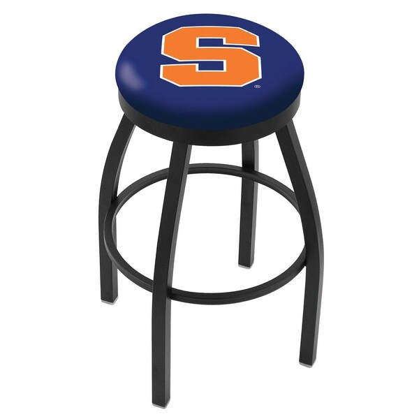 Holland Bar Stool Co 25" Blk Wrinkle Syracuse Swivel Bar Stool, Accent Ring - L8B2B25SYRCSE
