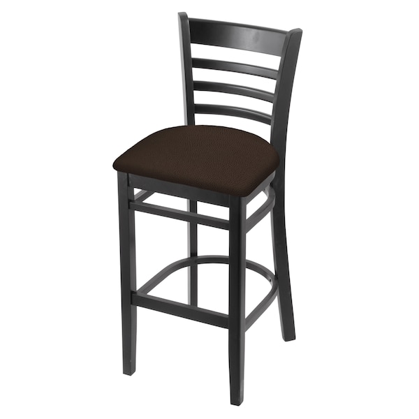 Holland Bar Stool Co 30" Bar Stool, Black Finish, Rein Coffee Seat - 314030BLK025