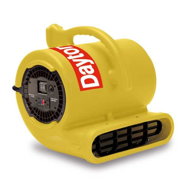 Dayton Portable Dryer, 1050 cfm, Fixed Frame, 2 Speed, 1/3 hp, 115V AC, 25 ft. Cord, Yellow - 61HL70