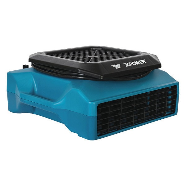 Xpower Low Profile Air Mover W/ Power Outlets for Daisy Chain, 1/3 HP, 1050 CFM, 2.8 Amps, 2 Positions, 3 Speeds - PL-700A