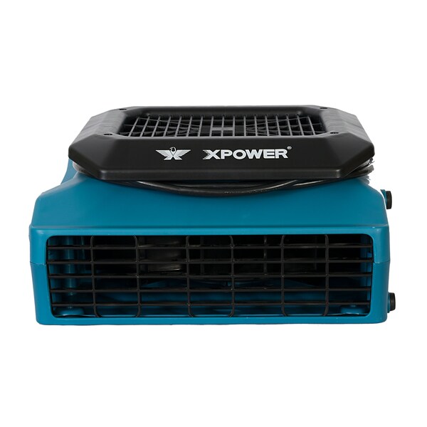 Xpower Low Profile Air Mover W/ Power Outlets for Daisy Chain, 1/3 HP, 1050 CFM, 2.8 Amps, 2 Positions, 3 Speeds - PL-700A