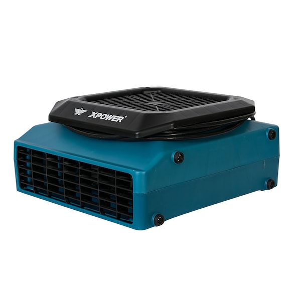 Xpower Low Profile Air Mover W/ Power Outlets for Daisy Chain, 1/3 HP, 1050 CFM, 2.8 Amps, 2 Positions, 3 Speeds - PL-700A