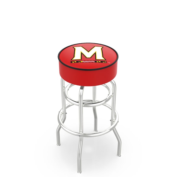 Holland Bar Stool Co 25" 4" Maryland Cushion Seat, Double-Ring Chrome Swivel Bar Stool - L7C125MRYLND