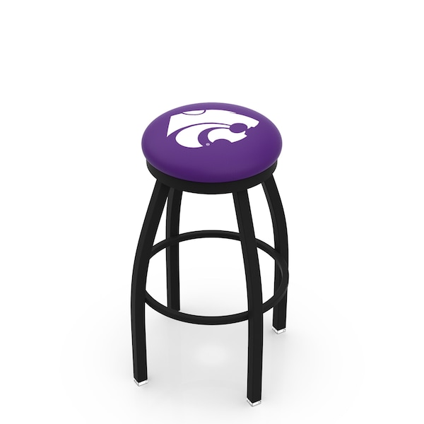 Holland Bar Stool Co 30" Blk Wrinkle Kansas State Swivel Bar Stool, Accent Ring - L8B2B30KNSASS