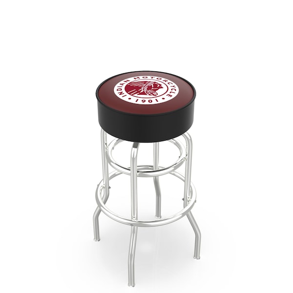 Holland Bar Stool Co 25" Indian Motorcycle Cushion Seat, 2-Ring Chrome Swivel Bar Stool - L7C125INDN-HD