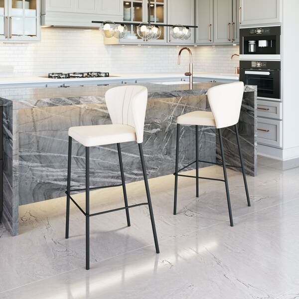 Zuo Modern Linz Barstool Set Of 2 Cream - 109782