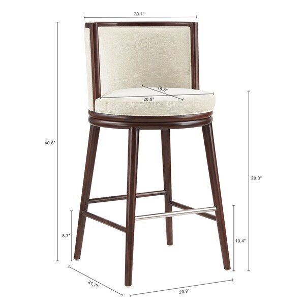 Manhattan Comfort Evalyn Barstool in Cream - Set of 2 - 2-BS024-CR