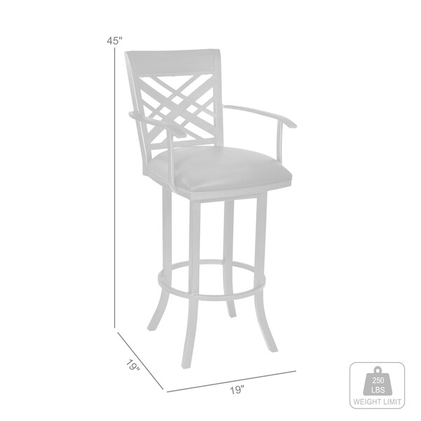 Armen Living Tahiti 30" Arm Barstool in Auburn Bay finish with Brown Pu upholstery - LCTA30ARBABR