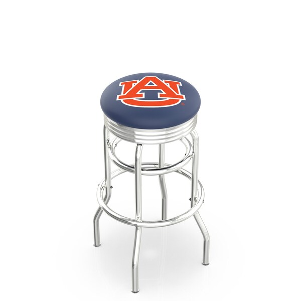 Holland Bar Stool Co 30" Chrome 2-Ring Auburn Swivel Bar Stool, Accent Ring - L7C3C30AUBURN