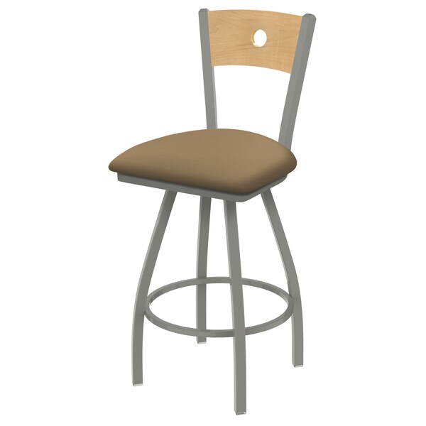 Holland Bar Stool Co 30" Swivel Counter Stool, SS Finish, Nat Back, Canter Sand Seat - 83036ANNATMPLB013