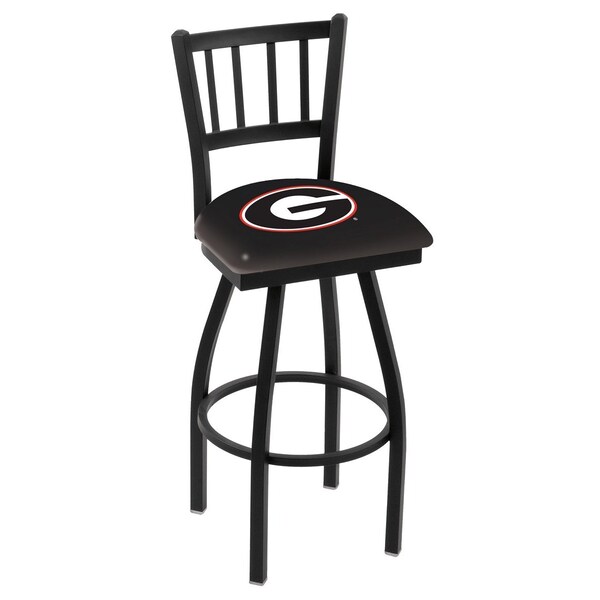 Holland Bar Stool Co 25" Blk Wrinkle Georgia "G" Swivel Bar Stool, Jailhouse Back - L01825GA-G