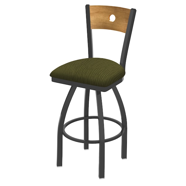 Holland Bar Stool Co 30" Swivel Counter Stool, Bronze Finish, Med Back, Graph Parrot Seat - 83030PWMEDMPLB015