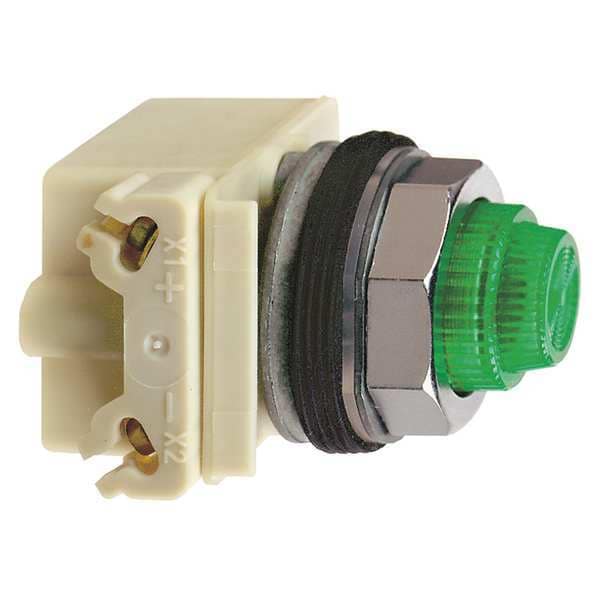 Indicador luminoso piloto Schneider Electric, LED, verde, 120V, lente de Fresnel - 9001KP38LGG31