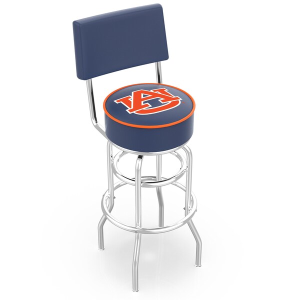 Holland Bar Stool Co 30" Chrome 2-Ring Auburn Swivel Bar Stool, Back - L7C430AUBURN