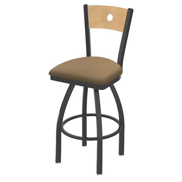 Holland Bar Stool Co 30" Swivel Counter Stool, Bronze Finish, Nat Back, Canter Sand Seat - 83030PWNATMPLB013