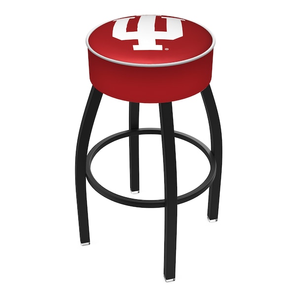 Holland Bar Stool Co 25" 4" Indiana Cushion Seat, Blk Wrinkle Base Swivel Bar Stool - L8B125INDNAU