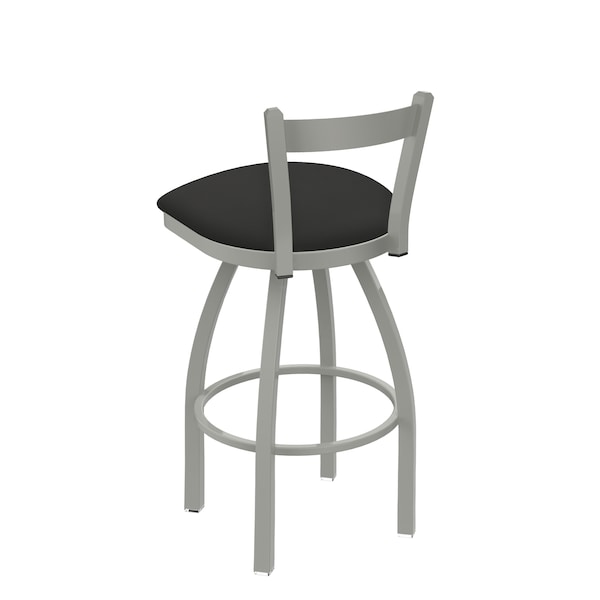 Holland Bar Stool Co 30" Low Back Swivel Bar Stool, Nickel Finish, Canter Iron Seat - 82130AN008