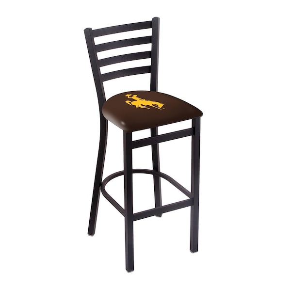 Holland Bar Stool Co 30" Blk Wrinkle Wyoming Stationary Bar Stool, Ladder Back - L00430WYMNG
