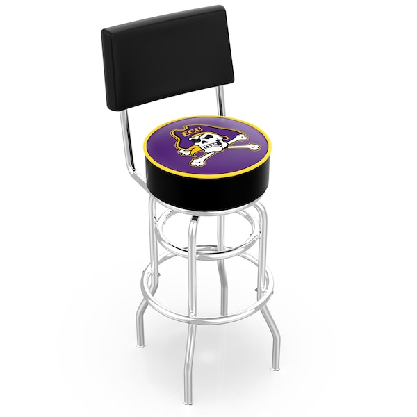 Holland Bar Stool Co 30" Chrome 2-Ring East Carolina Swivel Bar Stool, Back - L7C430ECAROL