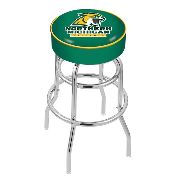 Holland Bar Stool Co 30" Northern Michigan Cushion Seat, 2-Ring Chrome Swivel Bar Stool - L7C130NORMIC