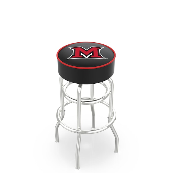 Holland Bar Stool Co 25" Miami (OH) Cushion Seat, 2-Ring Chrome Swivel Bar Stool - L7C125MIA-OH